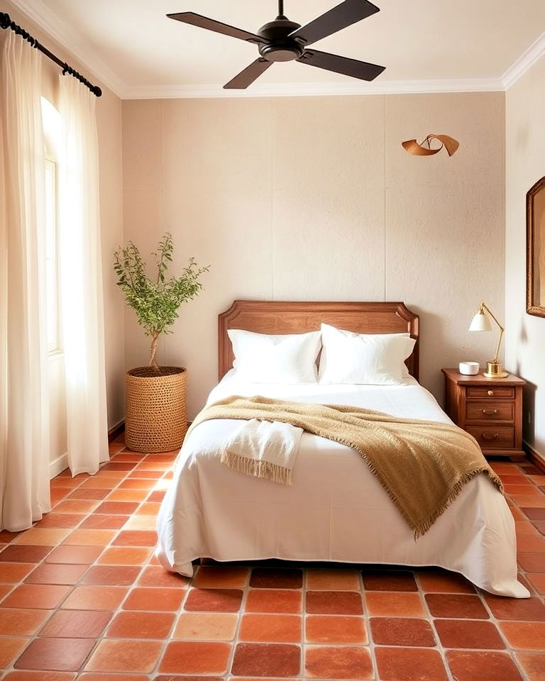 terracotta tiles for mediterranean style bedroom - 20 Mediterranean Bedroom Ideas