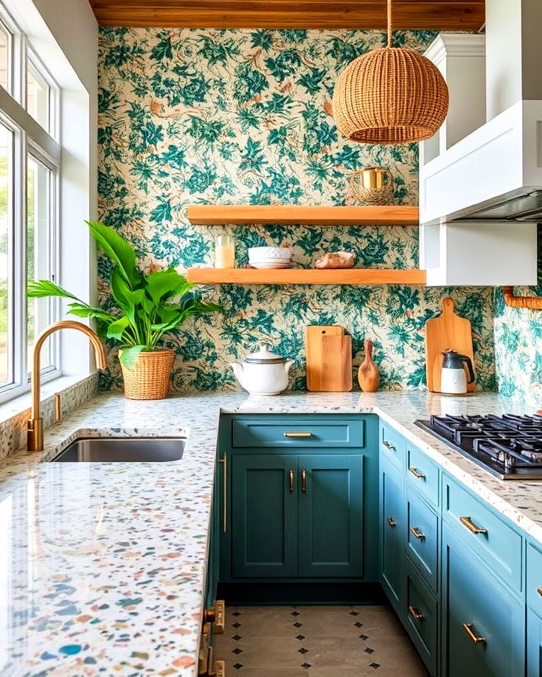 terrazzo countertops for tropical kitchen - 20 Tropical Kitchen Ideas