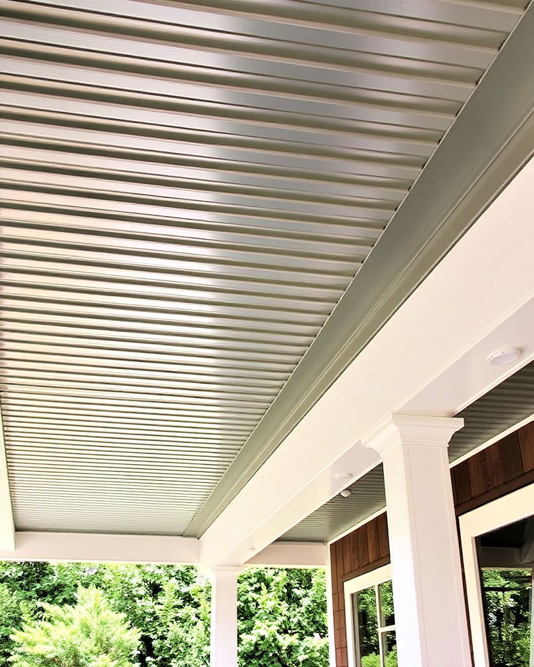 textural interest with ribbed metal roof - 30 Metal Roof Porch Design Ideas