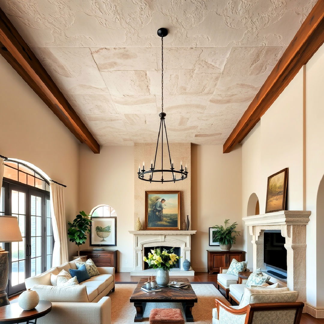 textured ceiling for tuscan interior design - 25 Tuscan Interior Design Ideas