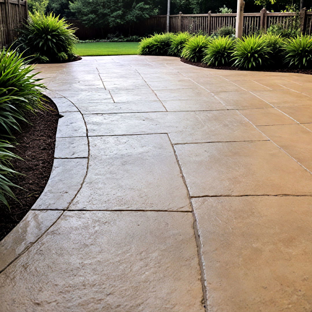 textured concrete provides grip and safety - 40 Concrete Patio Ideas
