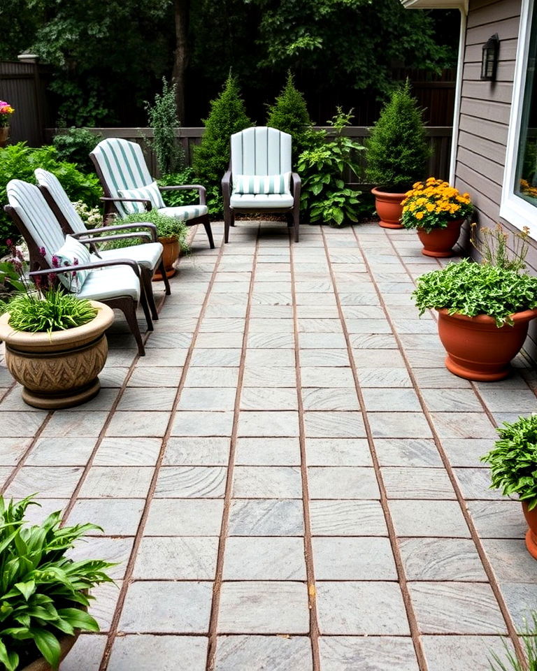textured pavers to add depth - 40 Paver Patio Ideas