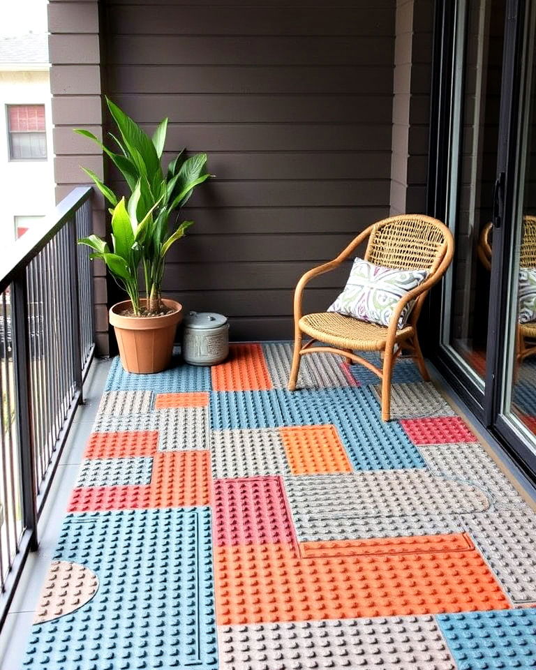 textured rubber tiles for balcony - 20 Balcony Deck Ideas