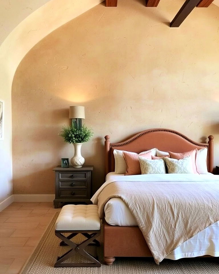 textured venetian plaster walls - 20 Tuscan Bedroom Ideas