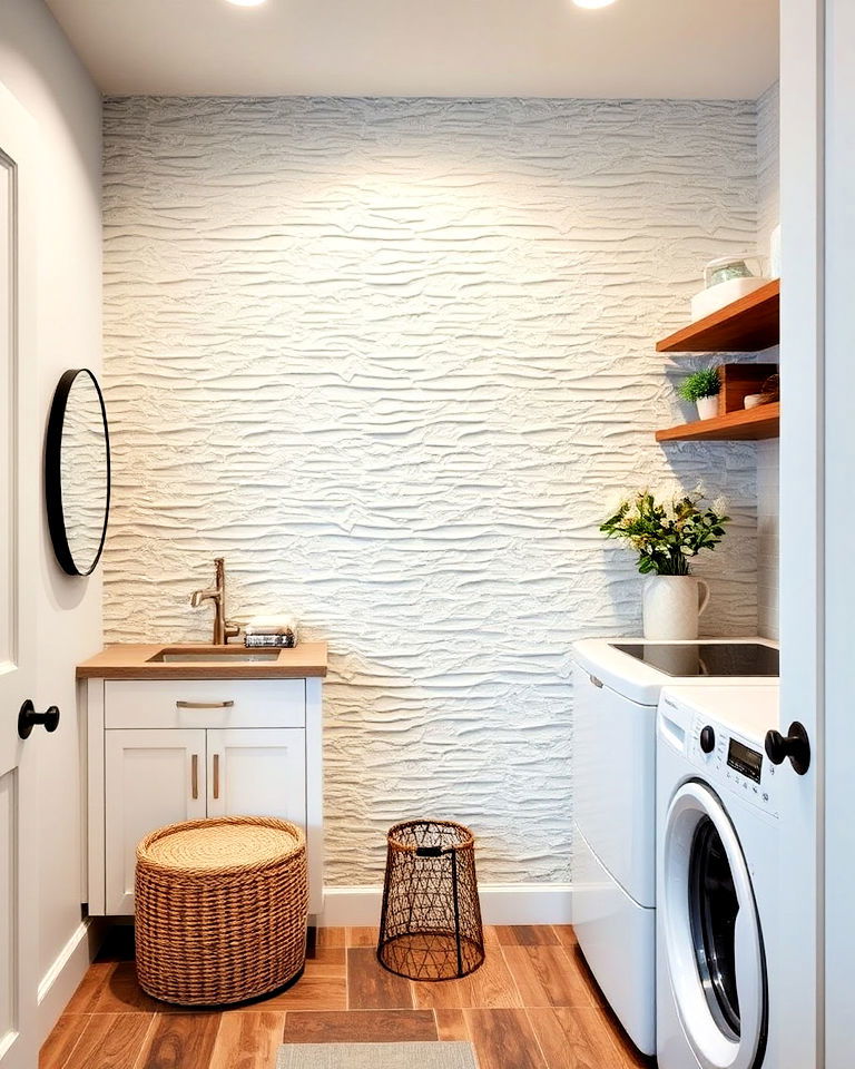 textured walls for luxury modern laundry room - 30 Luxury Modern Laundry Room Ideas