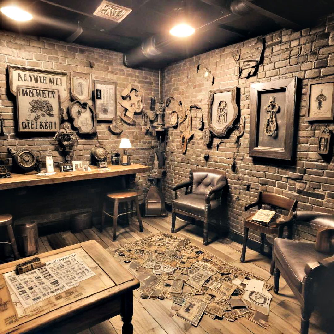 thematic escape room to entertain guests - 25 Basement Game Room Ideas