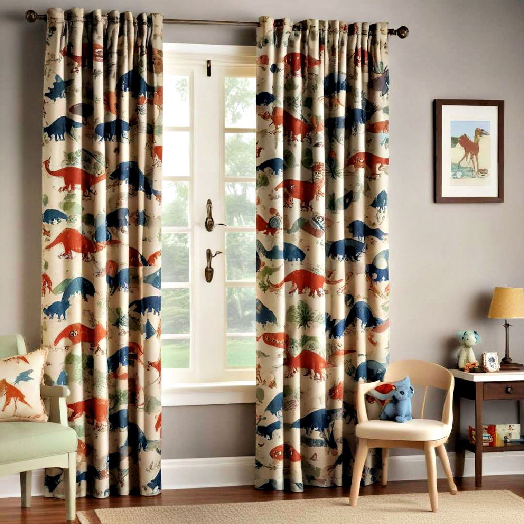 themed curtains to control light - 40 Boys Room Ideas