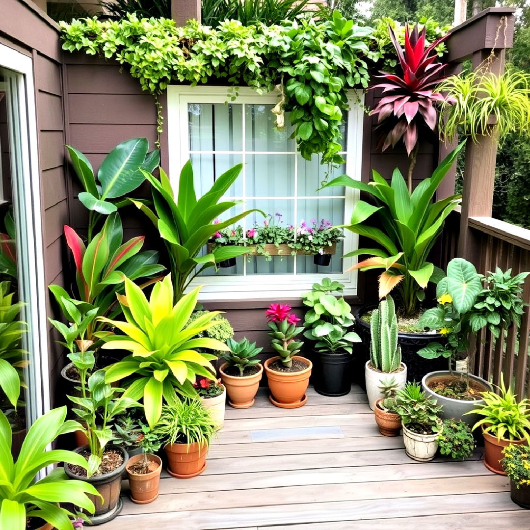 themed plant display for deck decorating - 25 Deck Decorating Ideas With Plants