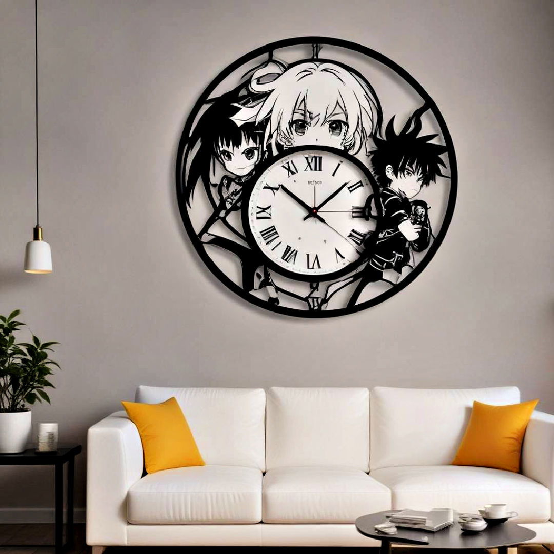 themed wall clock for anime room - 40 Anime Room Ideas