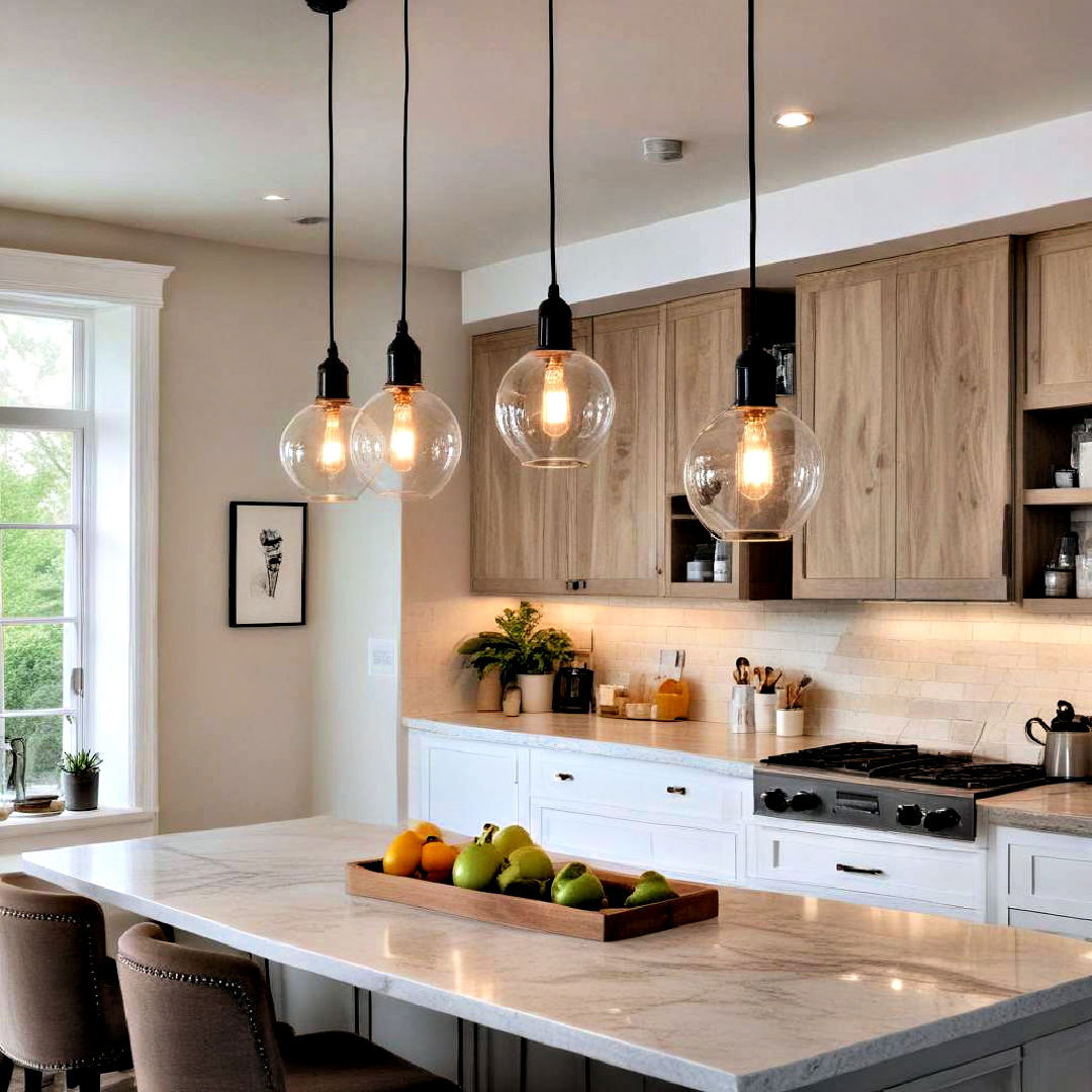 think about adding some pendant lighting - 40 Kitchen Decor Ideas