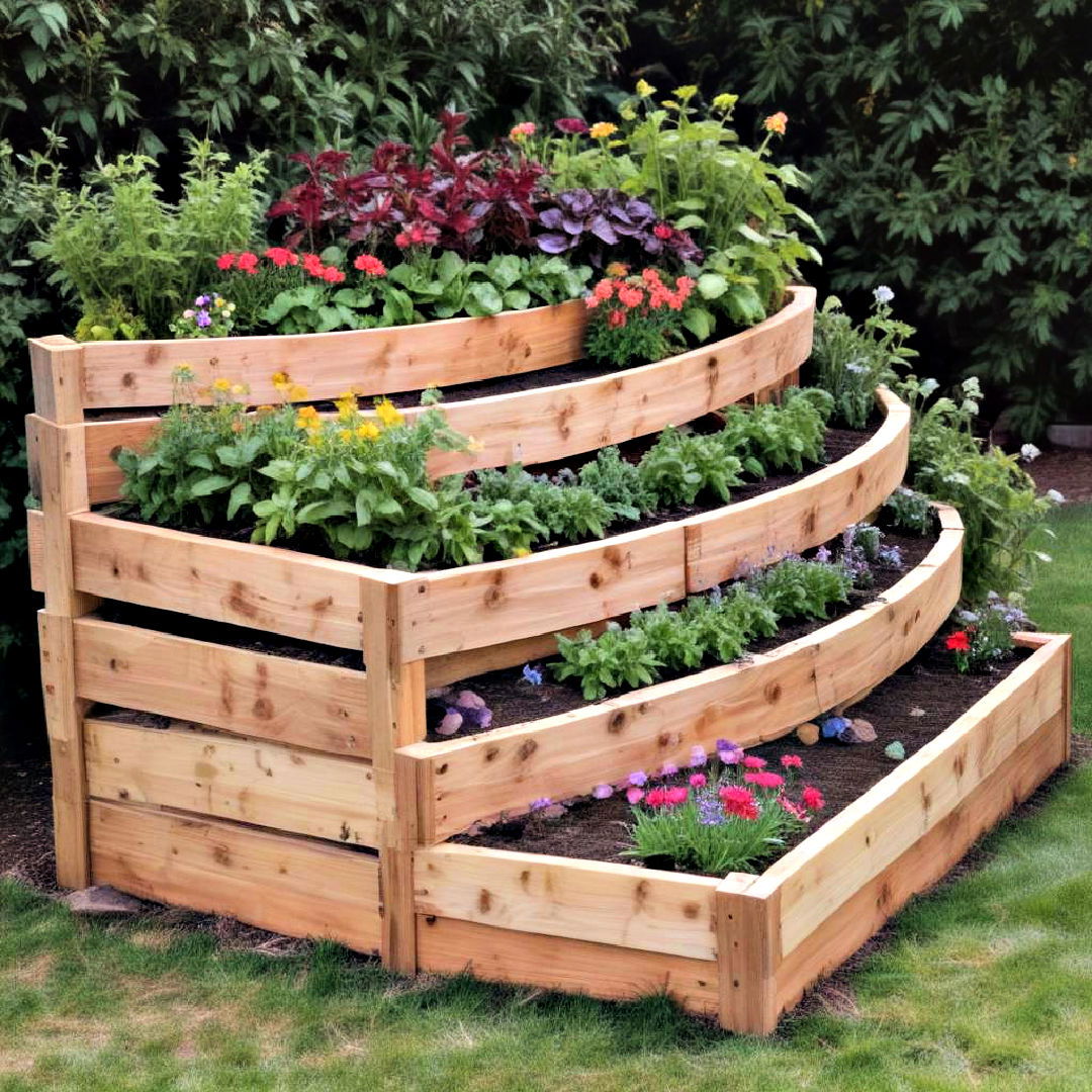 tiered garden bed for limited space - 40 Raised Garden Bed Ideas