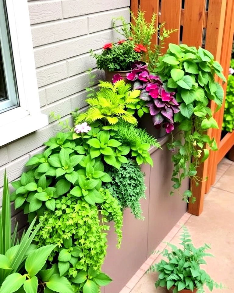 tiered planting for narrow garden - 20 Narrow Garden Ideas