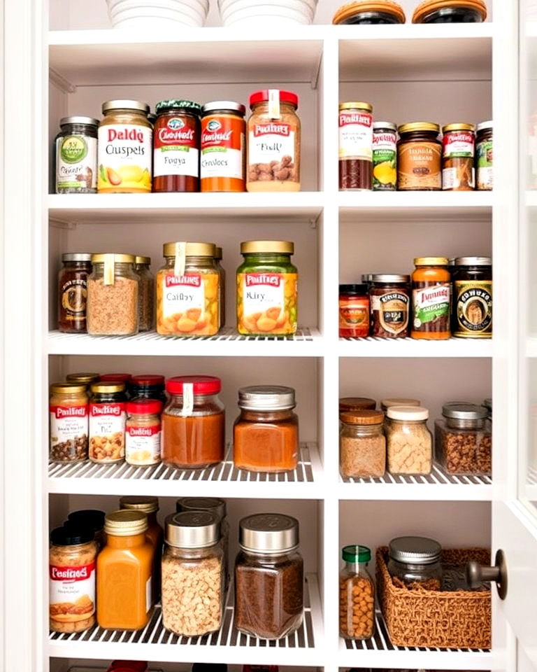 tiered shelving for small pantry - 30 Small Pantry Ideas