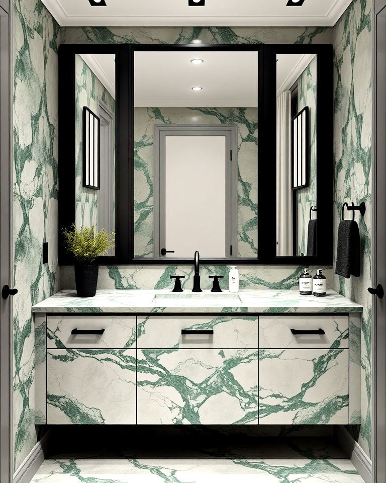 timeless black and marble combo - 15 Bathroom With Black Fixtures