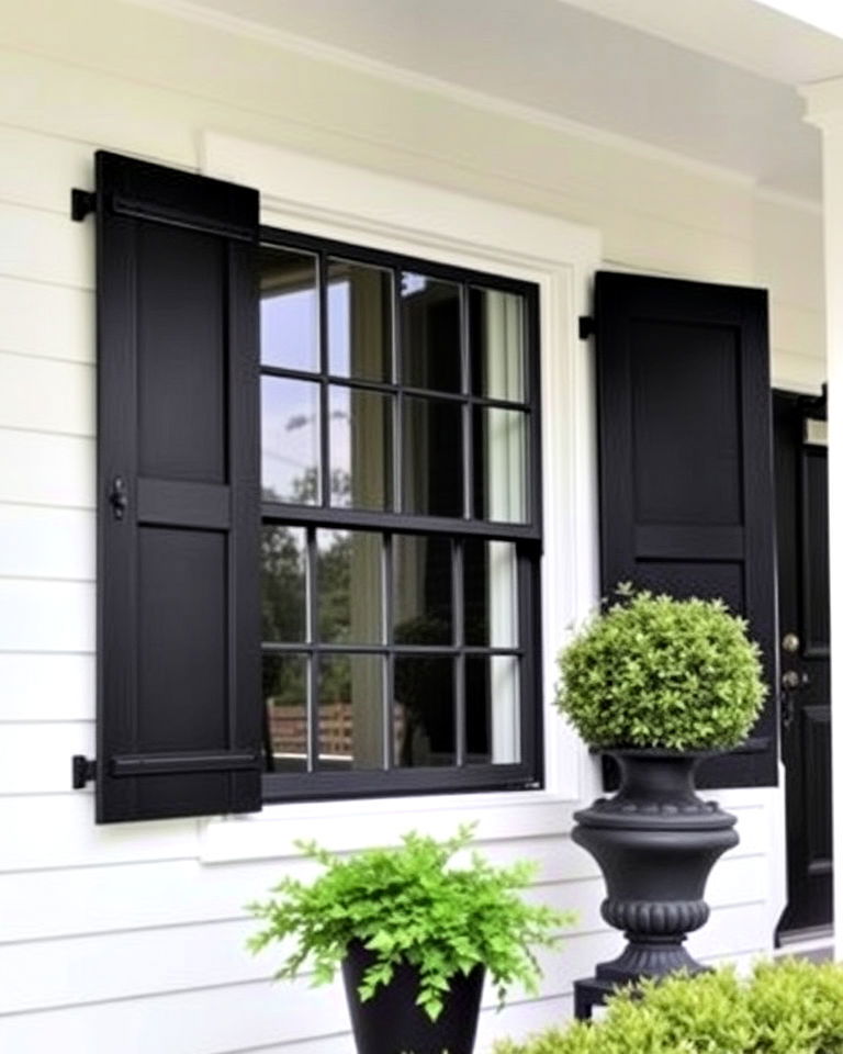 timeless black shutters - 15 Black Porch Ideas