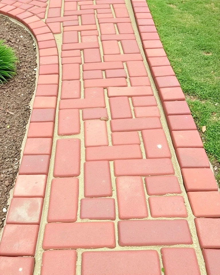 timeless brick stepping stones with sand filling - 30 Stepping Stone Walkway Ideas