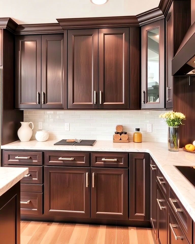 timeless brushed nickel pulls - 40 Kitchen Cabinet Hardware Ideas