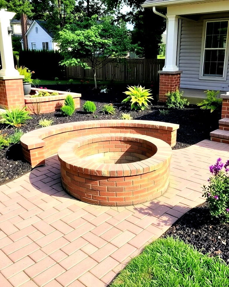 timeless built in brick fire pit - 20 Front Yard Fire Pit Ideas