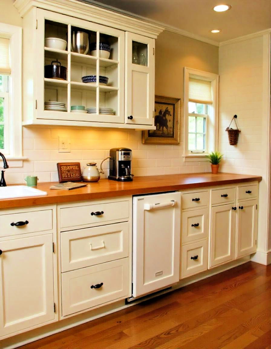 timeless butcher block countertops - 20 Primitive Kitchen Ideas