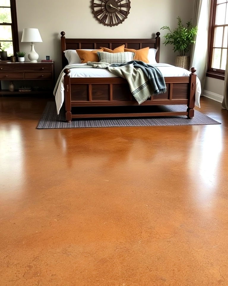 timeless coffee brown stained concrete floor - 25 Stained Concrete Floors