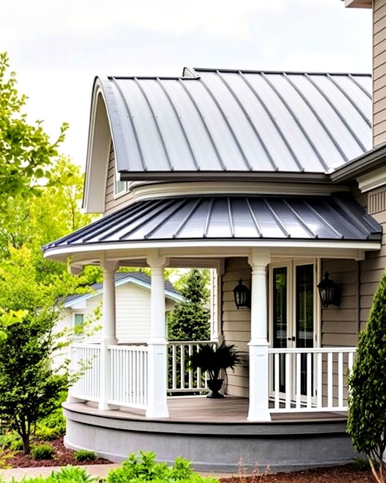 timeless curved metal roof - 30 Metal Roof Porch Design Ideas