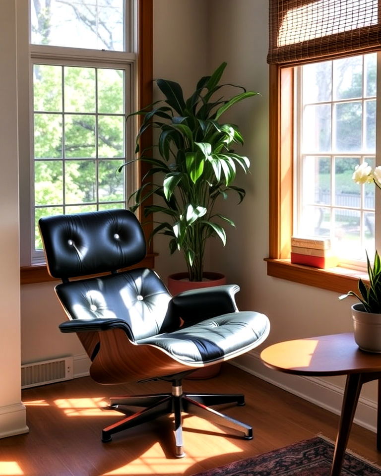 timeless eames lounge chair - 20 Mid-century Modern Sunroom Ideas
