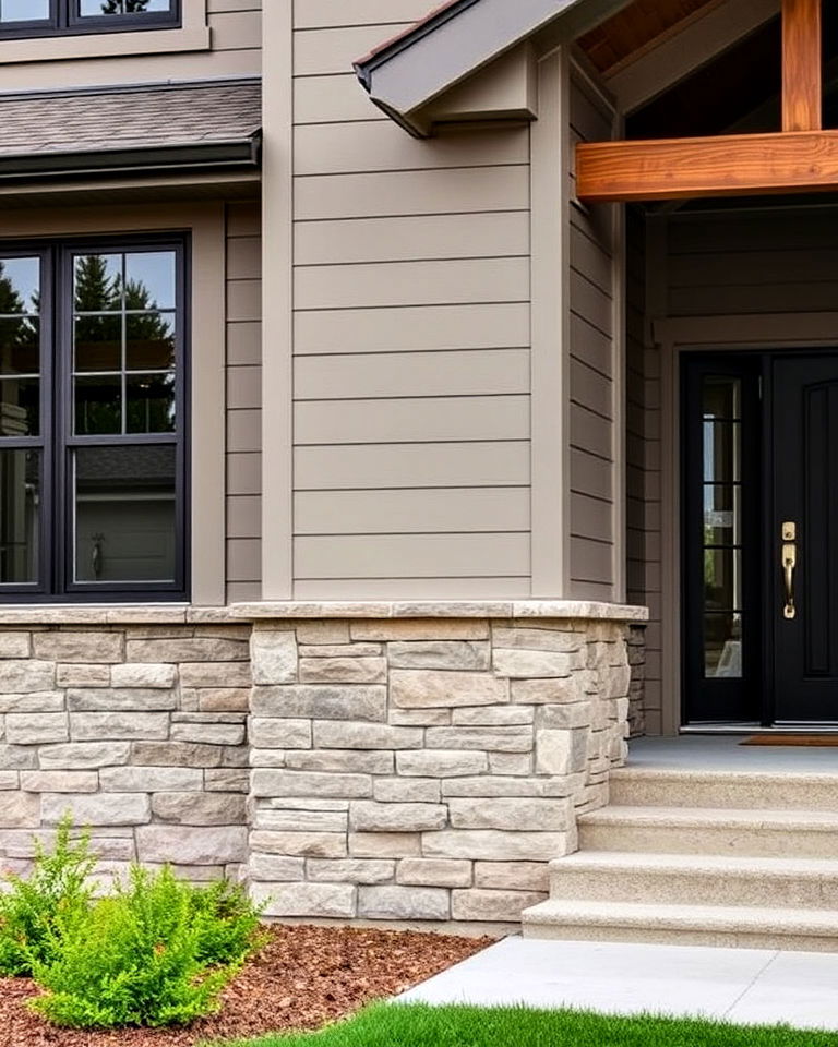 timeless earthy stone accents - 30 Transitional Home Exterior Ideas