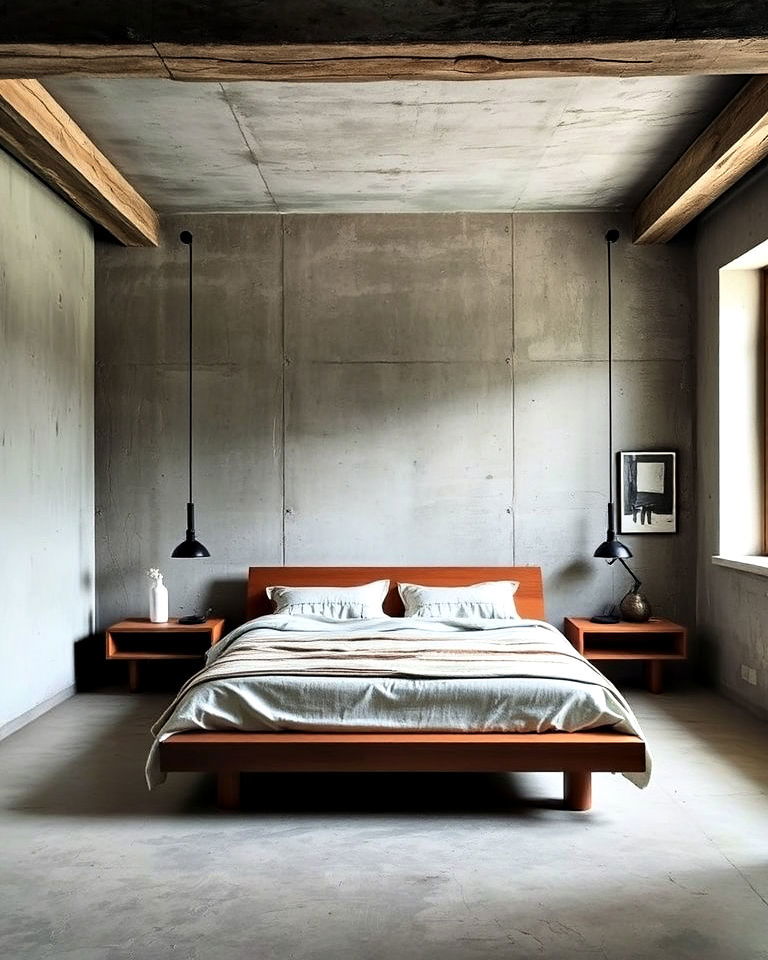 timeless exposed raw materials - 20 Wabi Sabi Bedroom Ideas