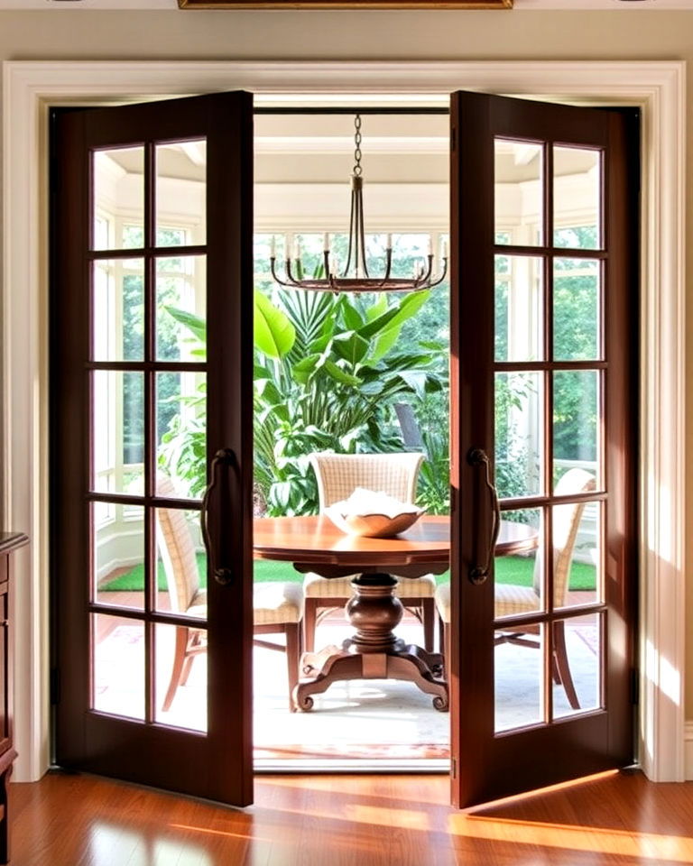 timeless french doors with glass panels - 25 Dining Room Window Ideas