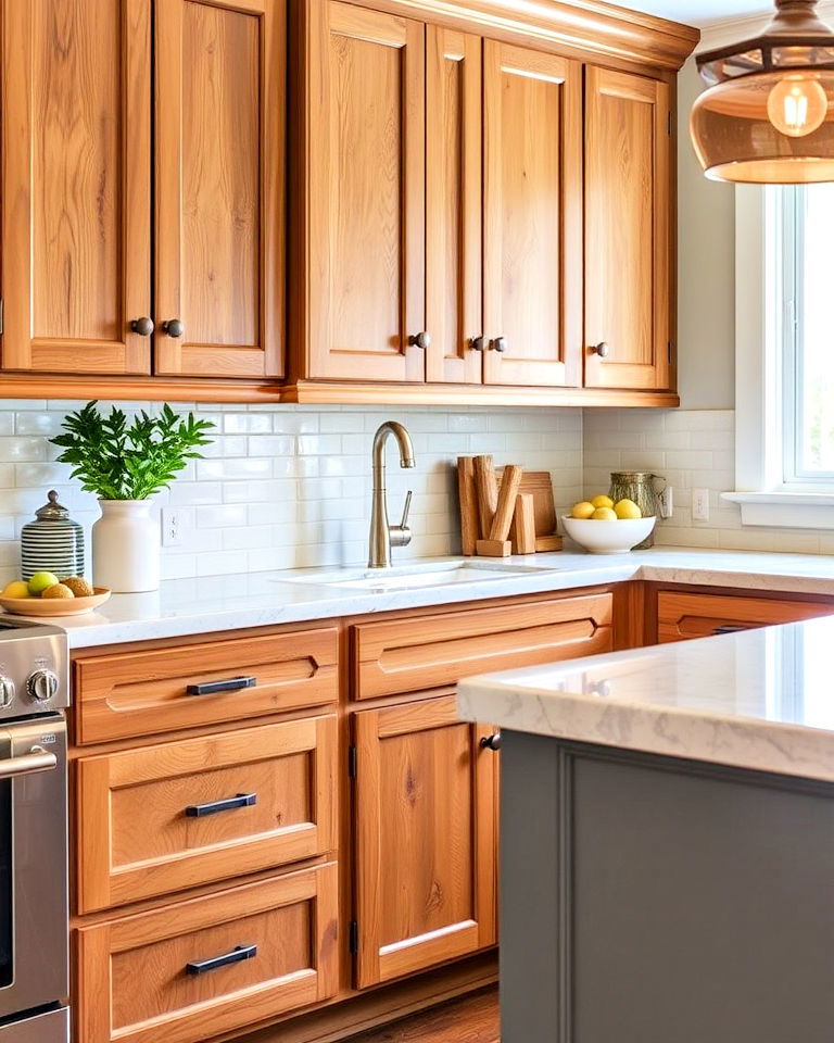 timeless look antique pewter handles - 40 Kitchen Cabinet Hardware Ideas