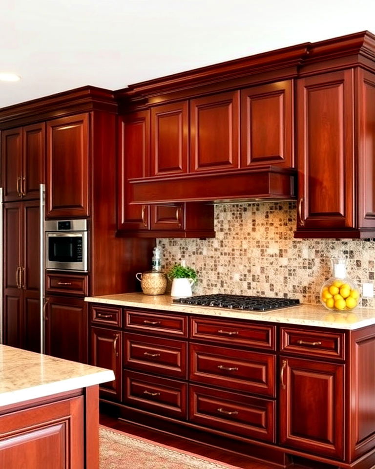 timeless mahogany kitchen cabinets - 30 Dark Wood Kitchen Cabinets