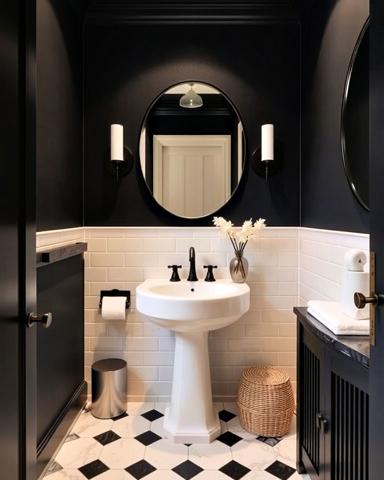 timeless monochromatic powder room - 20 Luxury Powder Room Ideas
