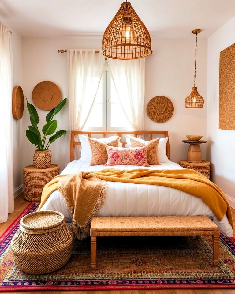timeless natural materials and textures - 20 Bohemian Moroccan Bedroom Ideas