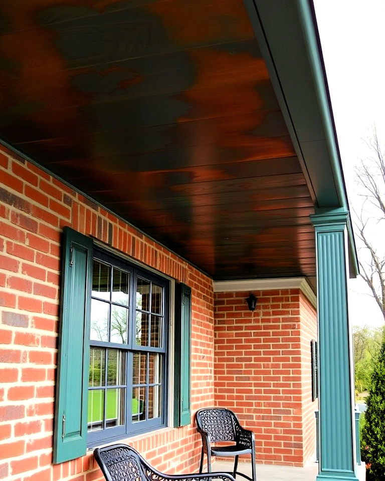 timeless patina copper porch roof - 30 Metal Roof Porch Design Ideas