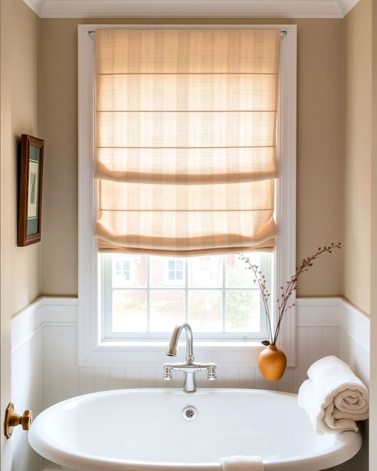 timeless roman shades in soft fabrics - 20 Traditional Bathroom Ideas