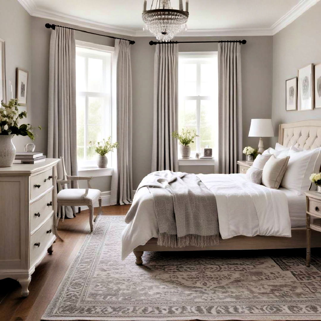 timeless traditions with classic grey and white elements - 40 Grey and White Bedroom Ideas