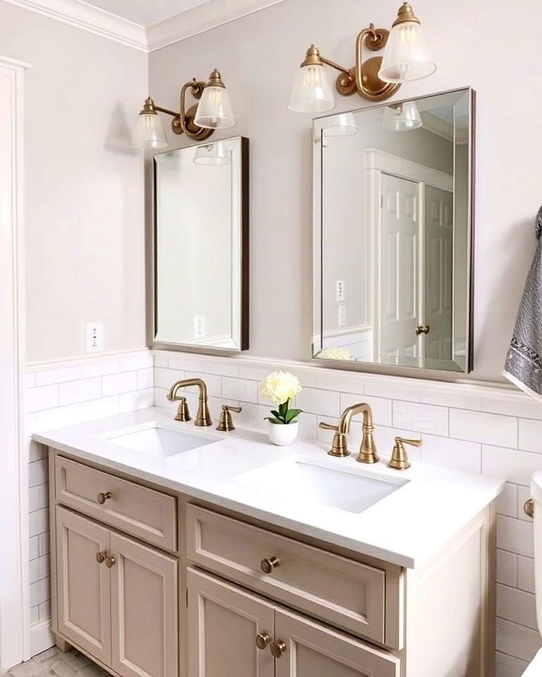 timeless vintage inspired fixtures - 30 Transitional Bathroom Ideas
