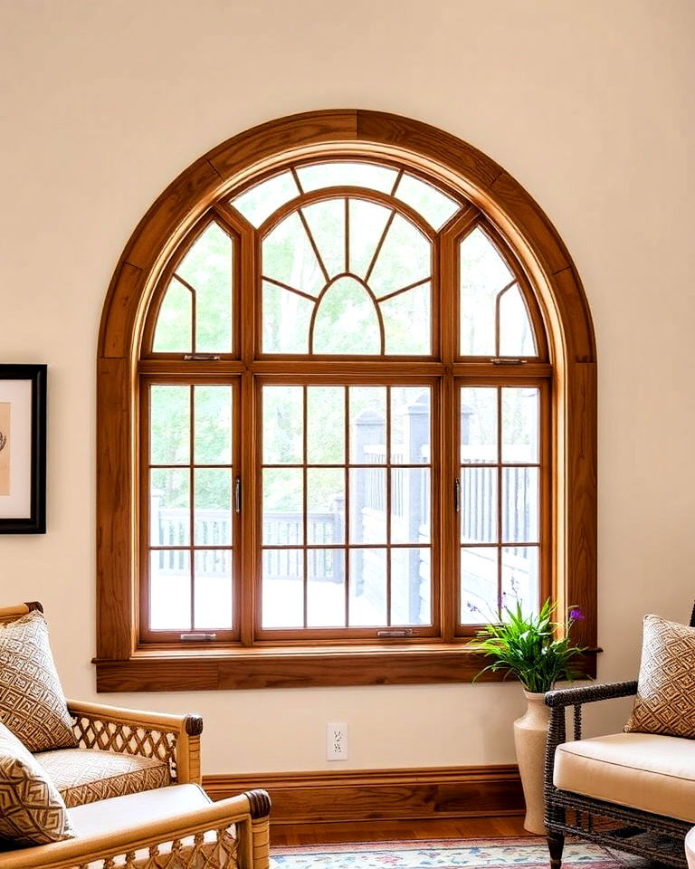 timeless wood framed arched window - 30 Arch Window Design Ideas