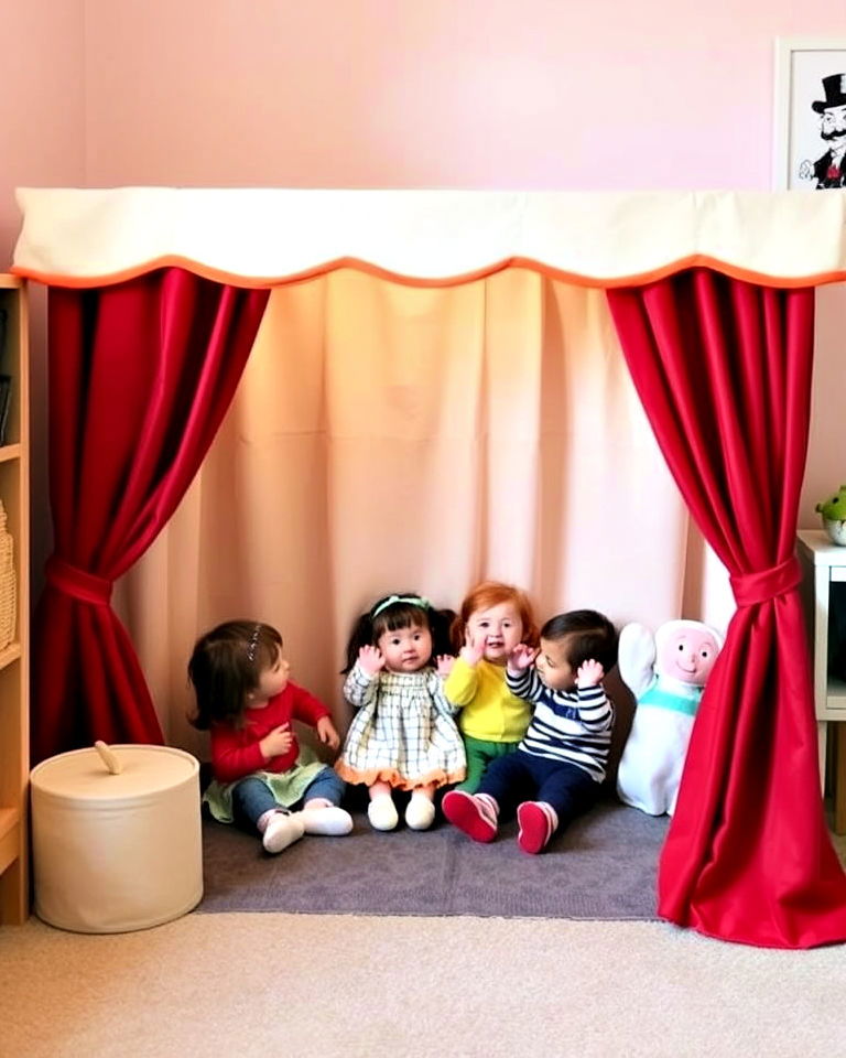 toddler room with puppet theater corner - 40 Toddler Room Ideas