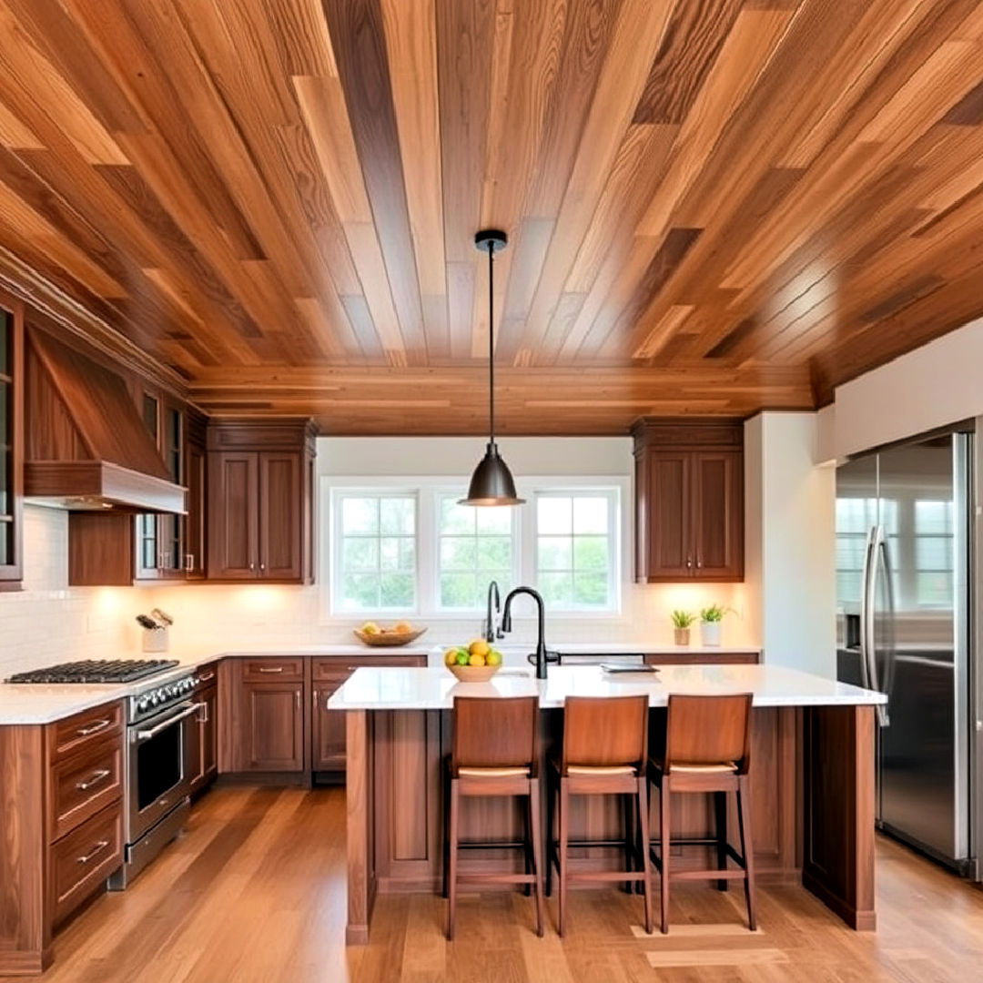 tongue and groove wood ceiling ideas - 15 Wood Ceiling Kitchen Ideas