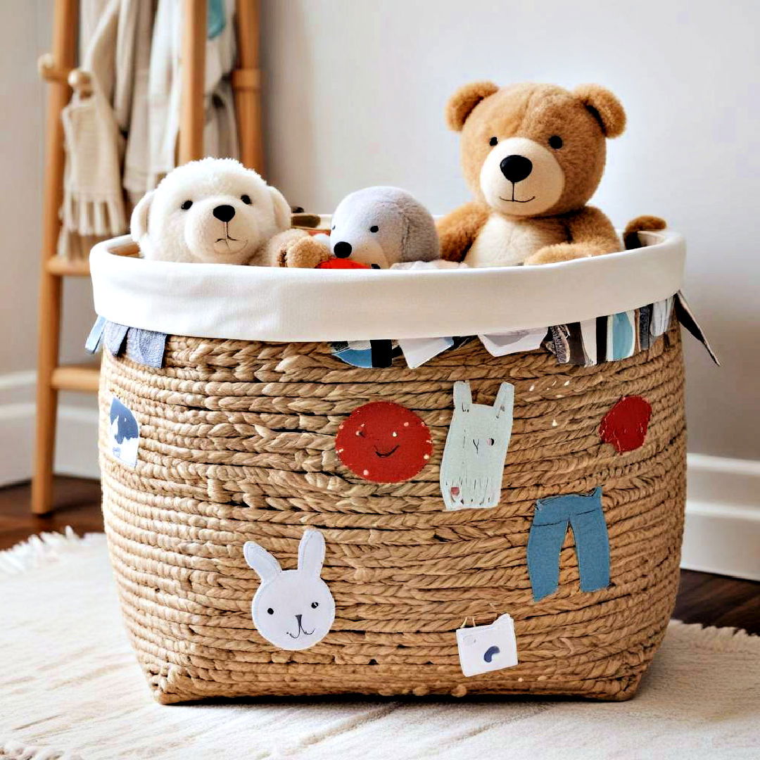 toy basket for holding soft toys - 40 Toy Storage Ideas