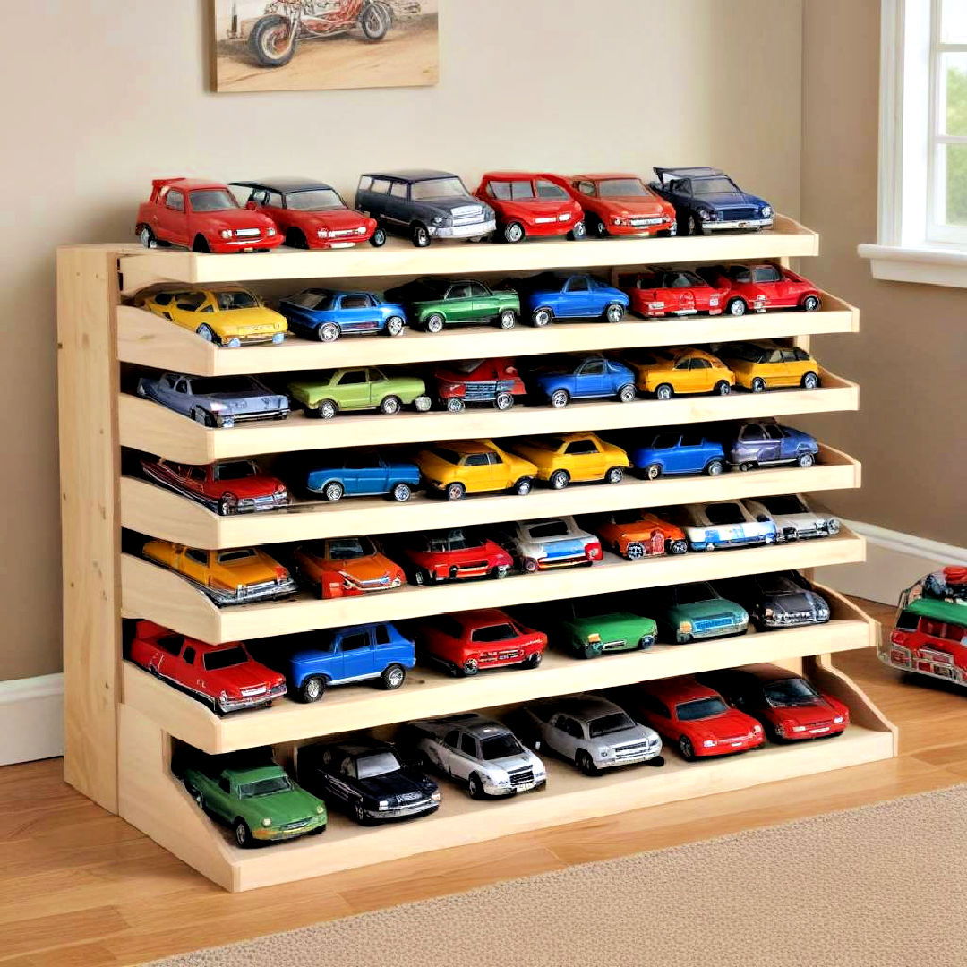 toy car garage to keep toy cars organized - 40 Toy Storage Ideas