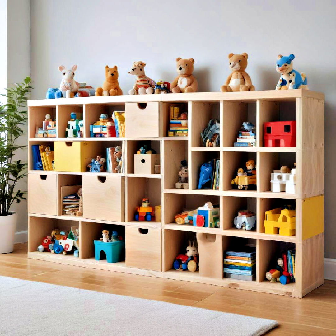 toy collection with modular storage units - 40 Toy Storage Ideas