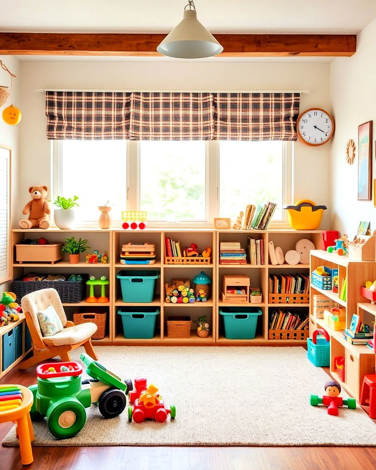 toy rotation system to keep playroom fresh - 40 Playroom Ideas