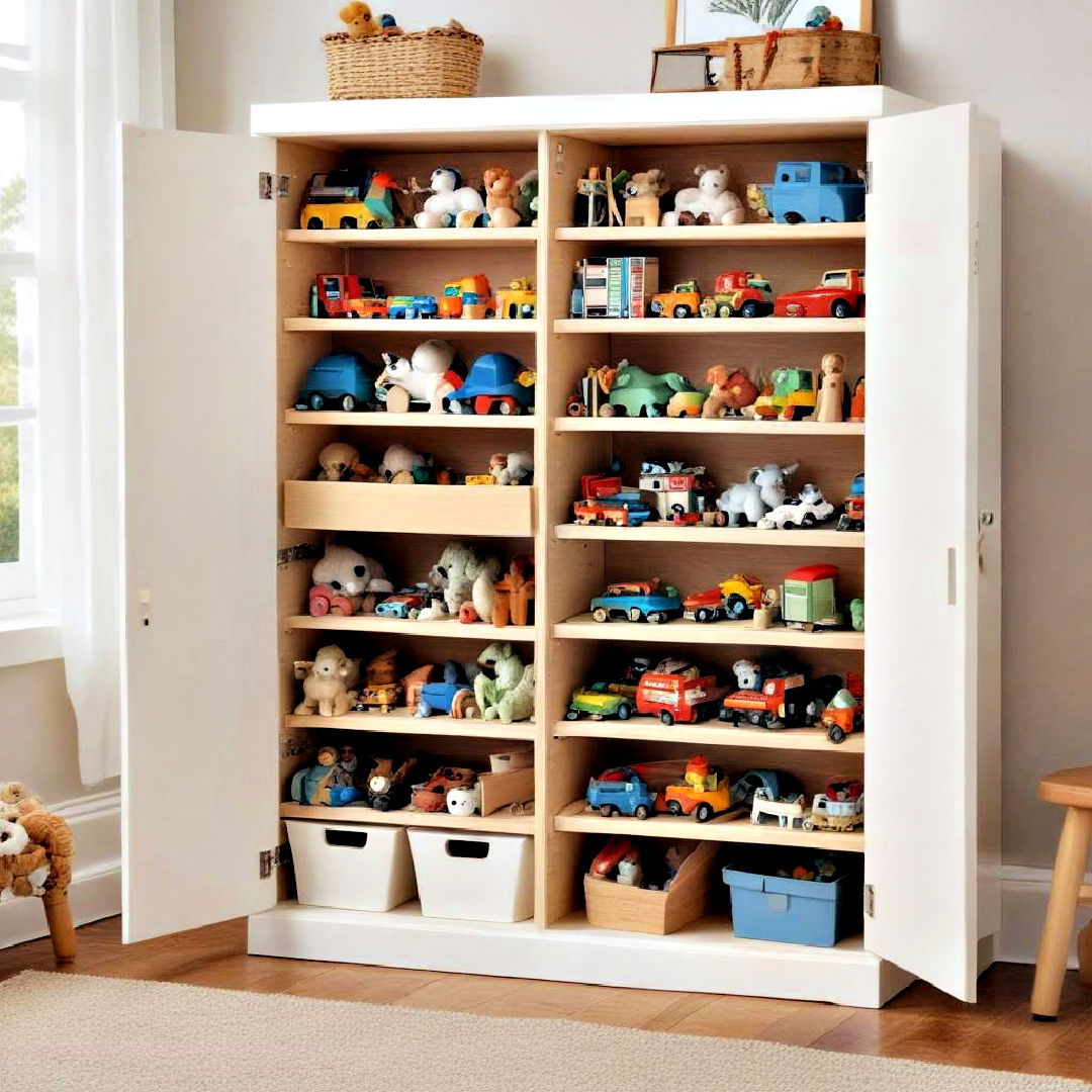 toys cabinet with door - 40 Toy Storage Ideas