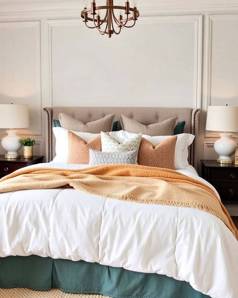 traditional and modern bedding combo - 30 Transitional Bedroom Ideas