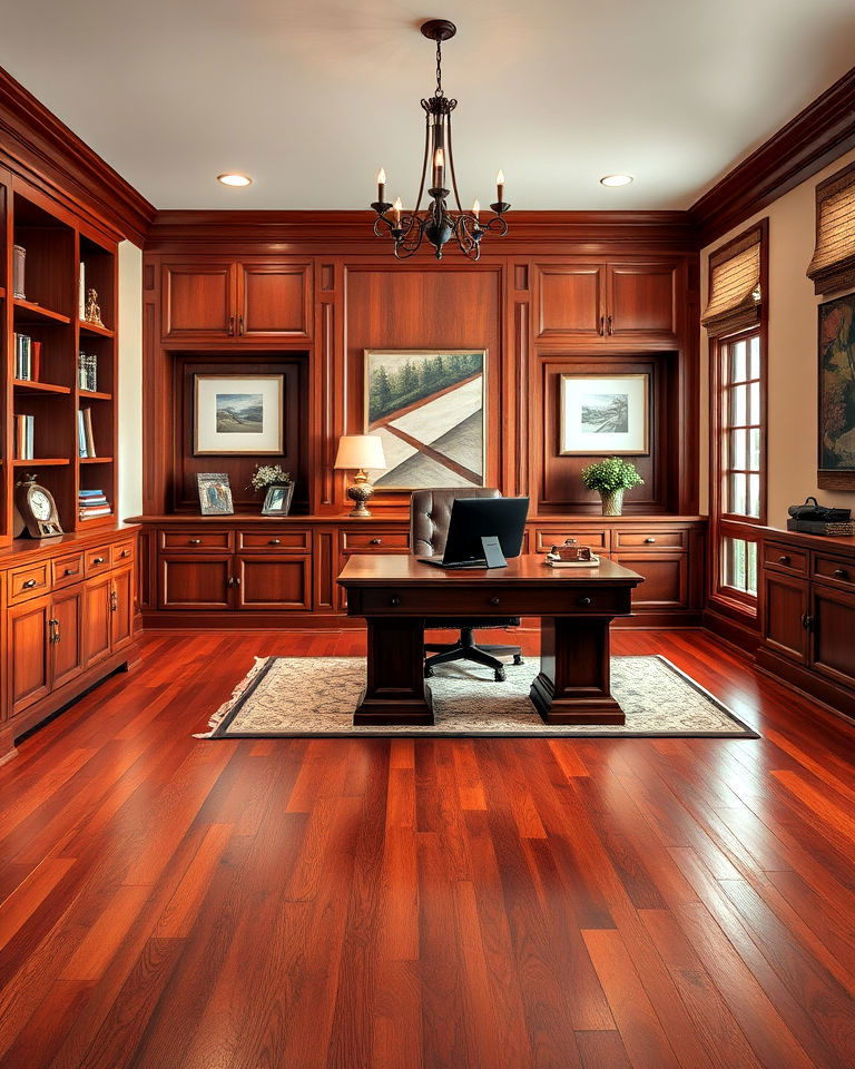 traditional cherry wood floor for home office - 30 Wood Floor Colors