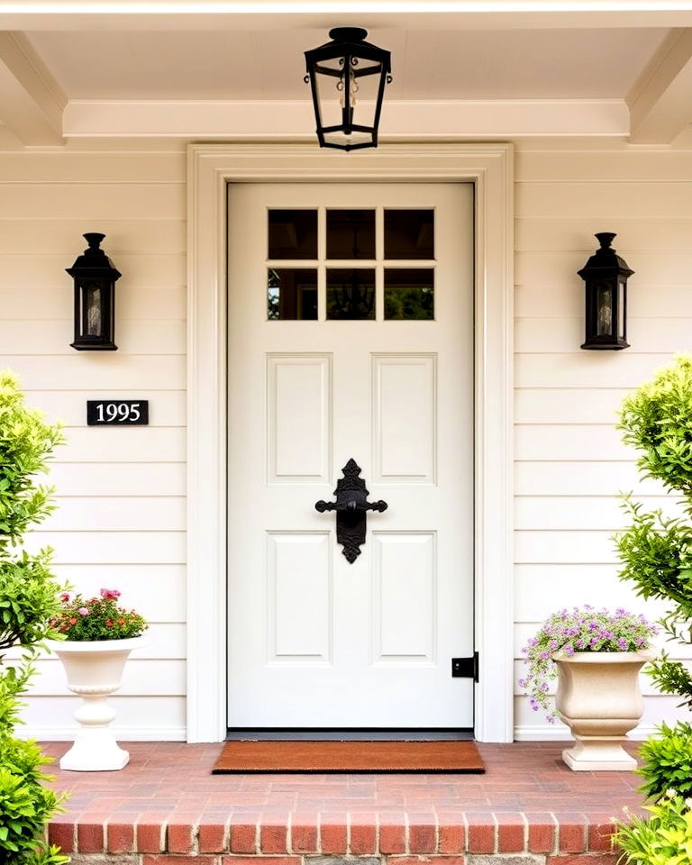traditional colonial latch with wide front door - 20 Colonial Front Door Ideas