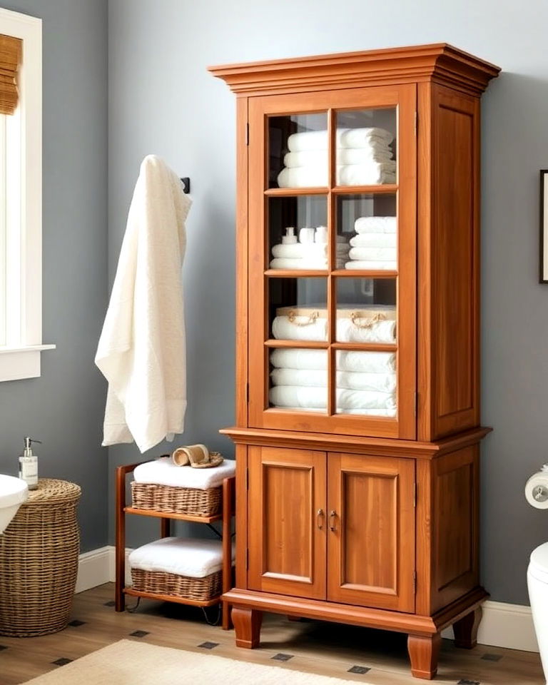 traditional freestanding linen cabinet - 20 Traditional Bathroom Ideas