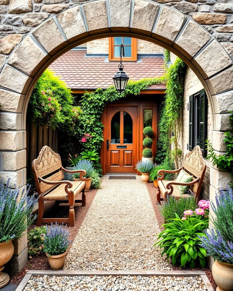 traditional french garden focused entryway - 30 Traditional French Country House Exterior Ideas